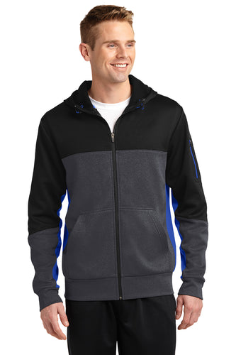 Sport-Tek: Tech Fleece Colorblock Full-Zip Hooded Jacket (ST245)