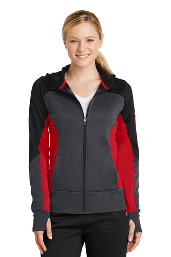 Sport-Tek: Ladies Tech Fleece Colorblock Full-Zip Hooded Jacket (LST245)