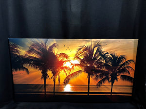 Pre-made Palms in a Sunset (33" x 18")
